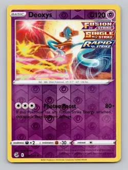 Reverse Holo Holo Deoxys 120/264 Rare Fusion Strike Pokemon - Image 1