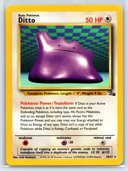 Pokemon Ditto 18/62 Fossil Regular LP - Image 1
