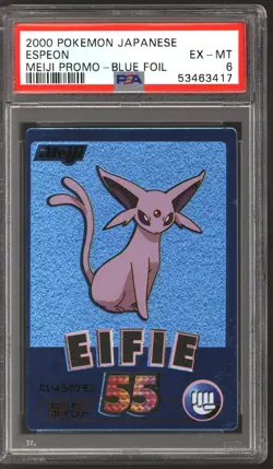 Pokemon Meiji Promo Japanese Blue Foil Espeon PSA 6 - Image 1