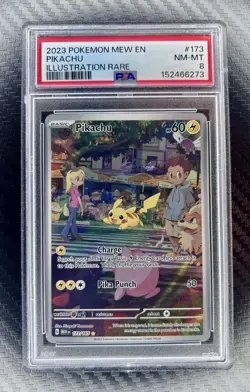 2023 Pokemon Mew En-151 173 Pikachu Illustration Rare PSA 8 - Image 1