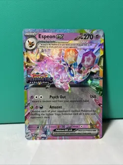Espeon EX Pokemon Prismatic Evolutions STAMPED Promo 034/131 Surprise Box - Image 1
