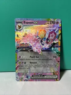 Espeon EX Pokemon Prismatic Evolutions STAMPED Promo 034/131 Surprise Box - Image 2