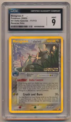 2005 POKEMON EX DELTA SPECIES METAGROSS REVERSE HOLO #11/113 CGC 9 - Image 1