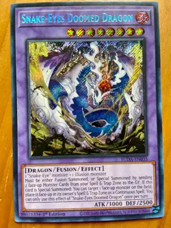 Yu-Gi-Oh! Snake-Eyes Doomed Dragon SUDA-EN035 Supreme Darkness 1st Edition - Image 1