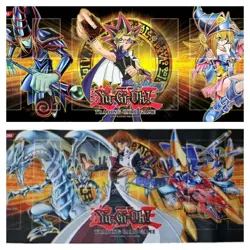 Yugioh Dark Magician Girl* + Blue-Eyes* white* Dragon * Playmat Mouse Pad Mat - Image 1
