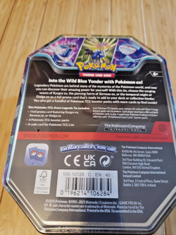 Pokemon TCG Azure Legends Tin Kyogre ex Sealed 4 Booster Packs Promo Card - Image 2