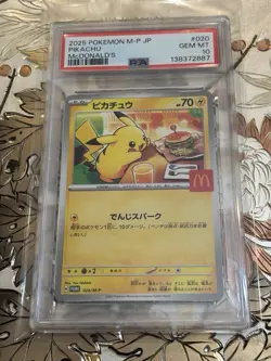 PSA 10 Japanese Pokemon Card Pikachu 020/M-P McDonald's Promo 2025 - Image 3