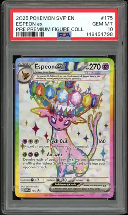 PSA 10 GEM MINT Espeon EX 175 Prismatic Premium Figure Collection Pokemon Card - Image 1