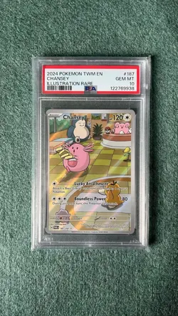 Chansey 187/167 Twilight Masquerade Illustration Rare Pokemon Card PSA 10 - Image 1