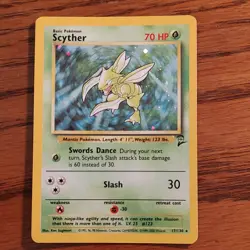 Scyther Base Set 2 Holo Rare 17/130 70 HP Pokemon TCG Card Wizards of the Coast - Image 1