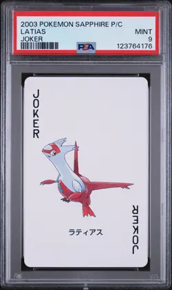 2003 POKEMON SAPPHIRE VERSION PLAYING CARDS JOKER LATIAS PSA 9 - Image 1