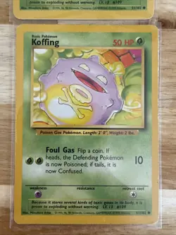 KOFFING - Base Set - 51/102 - Common - Pokemon Card - Unlimited Edition - LP - Image 3