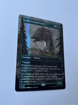Quilled Greatwurm (Borderless) (Mana Foil) Foundations Foil - Image 3