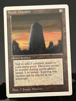 Magic the Gathering MTG Unlimited Basalt Monolith LP+ (Beta Bob) - Image 1