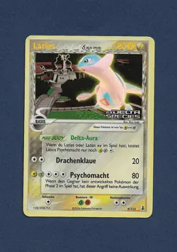 2006 Pokemon Latios Delta Species Stamp Reverse Holo Deutsch Rare Raw EX - Image 2