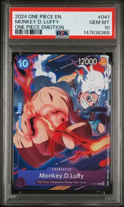 2024 ONE PIECE PROMOS ONE PIECE EMOTION #041 MONKEY D. LUFFY PSA 10 - Image 1