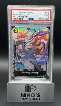 2023 ONE PIECE OP02-PARAMOUNT WAR ALTERNATE ART #115 MONKEY D. GARP PSA 9 - Image 1