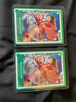 One Piece CCG Promo Monkey.D.Luffy (Red Bull Double Don!!) PRB02-005 Set of 2. - Image 2