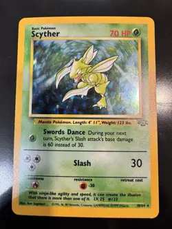 Pokemon TCG Scyther Jungle 10/64 Holo Unlimited Holo Rare - Image 1