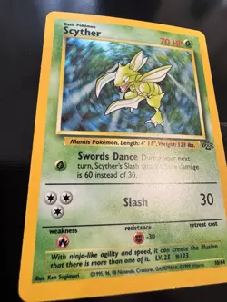 Pokemon TCG Scyther Jungle 10/64 Holo Unlimited Holo Rare - Image 3