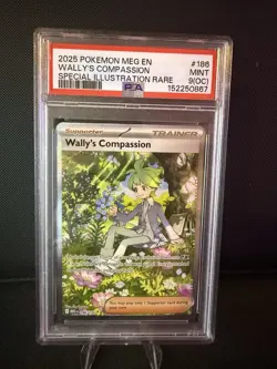 2025 Pokemon PSA 9 (OC) Wally's Compassion #186/132 Mega Evolution Base Set SIR - Image 1