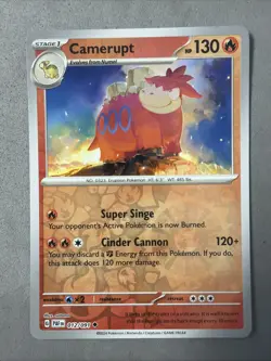Pokemon TCG * SV Paldean Fates * 12/91 Camerupt REVERSE HOLO Uncommon * FRESH PK - Image 1