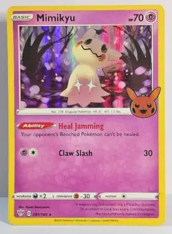 Mimikyu 81/189 Holo Halloween Trick Or Trade Pumpkin Stamped Pokemon TCG - Image 1