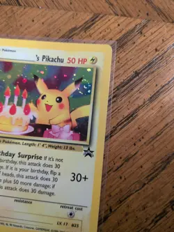 Pokemon Birthday Pikachu #24 Holo Black Star Promo 2000 WOTC LP - Image 2