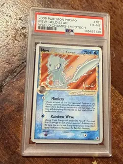 Pokemon Mew Gold Star 2008 World Championships Deck Promo #101 PSA 6 EX-MT RARE - Image 1