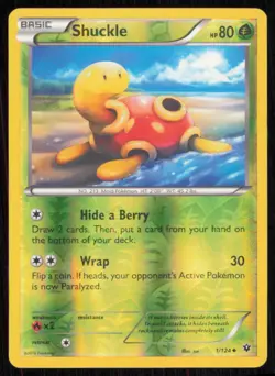 Shuckle 1/124 Uncommon Fates Collide Pokemon Reverse Holo Lightly Played - Image 1