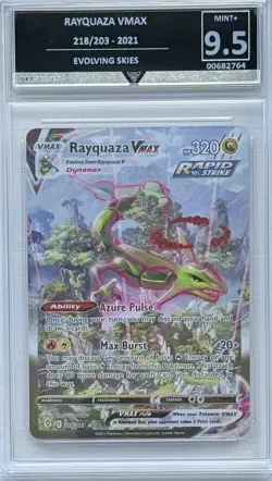 Pokemon Evolving Skies Rayquaza VMAX 218/203 Alternative Art Alt Holo MINT + 9.5 - Image 1