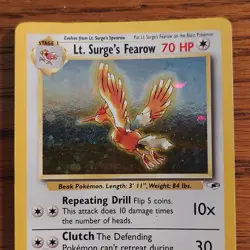 Pokemon Lt. Surge's Fearow Gym Heroes Holo Rare 007/132 70 HP Wizards English - Image 2