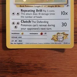 Pokemon Lt. Surge's Fearow Gym Heroes Holo Rare 007/132 70 HP Wizards English - Image 3