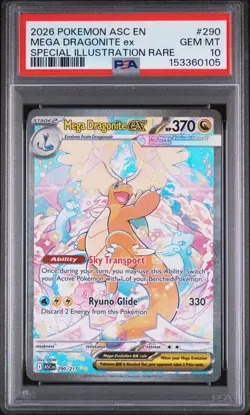 2026 POKEMON ASC EN-ASCENDED HEROES #290 MEGA DRAGONITE EX PSA 10 - Image 1