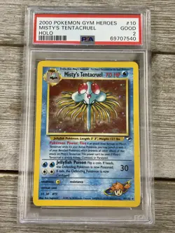Graded PSA 2 2000 Pokemon Gym Heroes - Misty’s Tentacruel - Holo - Image 1