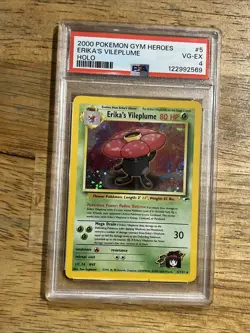 GRADED PSA 4 2000 Pokemon HEROS Erika’s Vileplume Holo #5 - Image 1