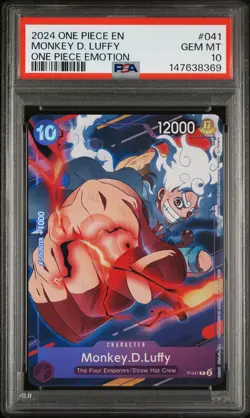 2024 ONE PIECE PROMOS ONE PIECE EMOTION #041 MONKEY D. LUFFY PSA 10 - Image 1