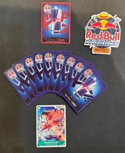 MONKEY D LUFFY RED BULL X ONE PIECE PRB02-005 PROMOTION CARD AND DOUBLE DON SET - Image 2