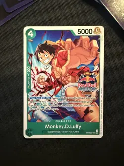 MONKEY D LUFFY RED BULL X ONE PIECE PRB02-005 PROMOTION CARD AND DOUBLE DON SET - Image 3