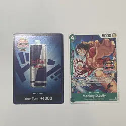 MONKEY D LUFFY RED BULL X ONE PIECE PRB02-005 PROMOTION CARD AND DOUBLE DON - Image 5