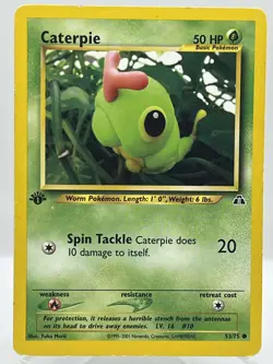 Caterpie 53/75 Neo Discovery 1st Ed Non Holo WotC 2000 Vintage Pokemon TCG Card - Image 1