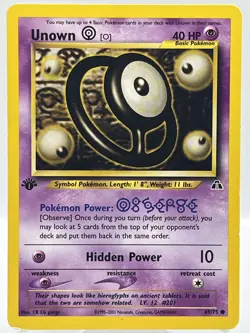 Unown [O] 69/75 Neo Discovery 1st Ed Non Holo WotC 2000 Vintage Pokemon TCG Card - Image 1