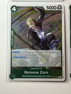 Roronoa Zoro OP13-037 Carrying On His Will 4 Foil Card Play Set Lot One Piece - Image 4
