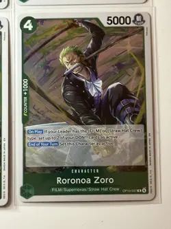 Roronoa Zoro OP13-037 Carrying On His Will 4 Foil Card Play Set Lot One Piece - Image 5