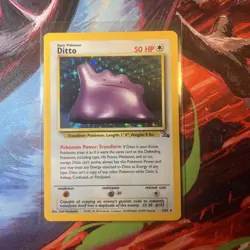 Pokemon TCG Ditto Fossil Holo Rare Unlimited Card 3/62 NM - Image 2