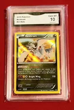 Pokemon 2015 Reshiram Roaring Skies Holo 63/108 Gem Mint GMA 10 Rare CARD - Image 1