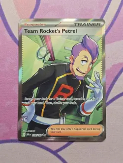 Team Rocket's Petrel 226/182 Sv10: Destined Rivals Pokemon Full Art Holo NM - Image 1