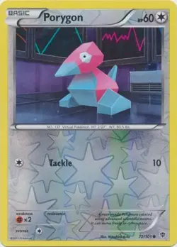Porygon - 72/101 - Common - Reverse Holo LP, English Pokemon Plasma Blast - Image 1