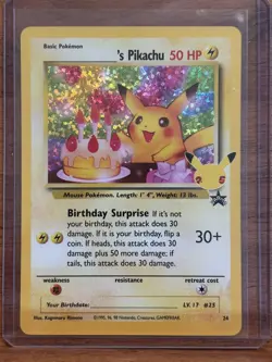 Pokemon TCG Birthday Pikachu Holo #24 25th Anniversary Celebrations 🎂 - Image 1