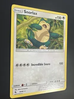 Pokemon TCG Snorlax 50/68 Sun & Moon Hidden Fates - Rare - Image 4
